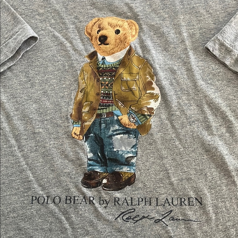 Ralph Lauren Gray Kids Tee with Polo Bear